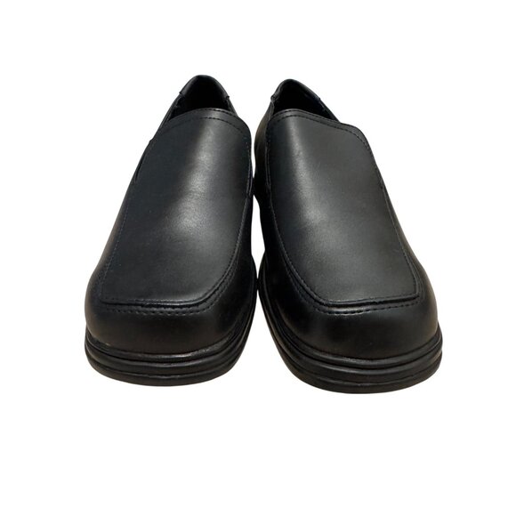 NWOB Safetrax Womens 7.5 Black Leather Slip-On Dress Shoes With PORON Insoles & - Picture 7 of 13